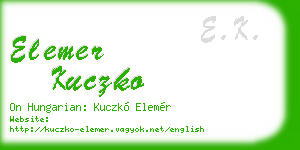 elemer kuczko business card